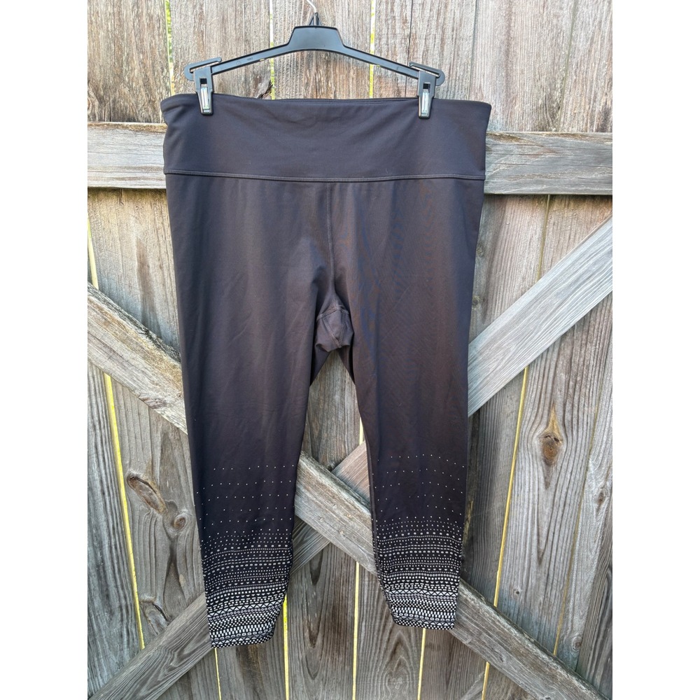 GapFit Winterbrush Reflective Leggings Black Geometric XL 396081-00